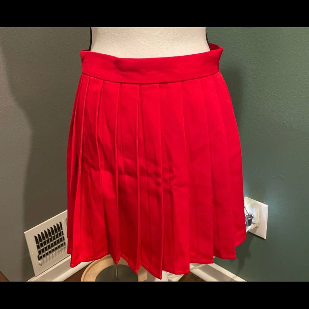 Size 13 Pleated Red Skirt 34 inches by 16 inches Worn Once